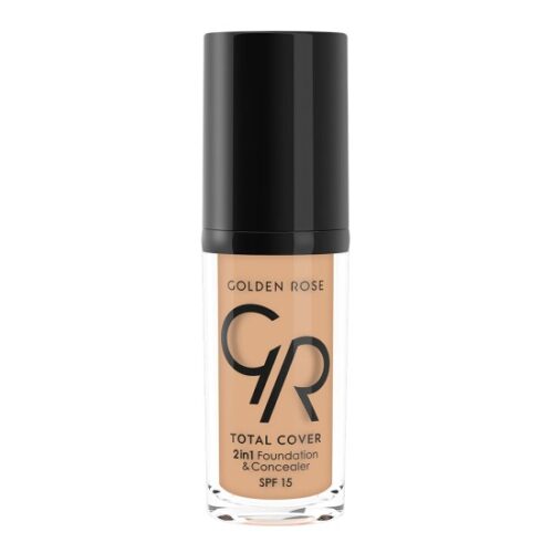 Golden Rose Total Cover 2 in1 Foundation & Concealer SPF15 Beige 04 30ml – Make-up & Κονσίλερ Για Πλήρη Κάλυψη
