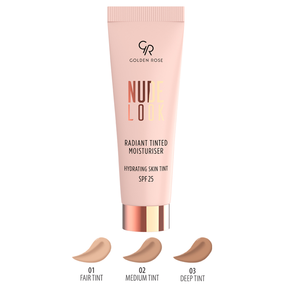 Golden Rose Nude Look Radiant Tinted Moisturizer SPF25 Deep Tint 03 32ml - Ενυδατική Κρέμα Προσώπου Με Χρώμα - Image 2