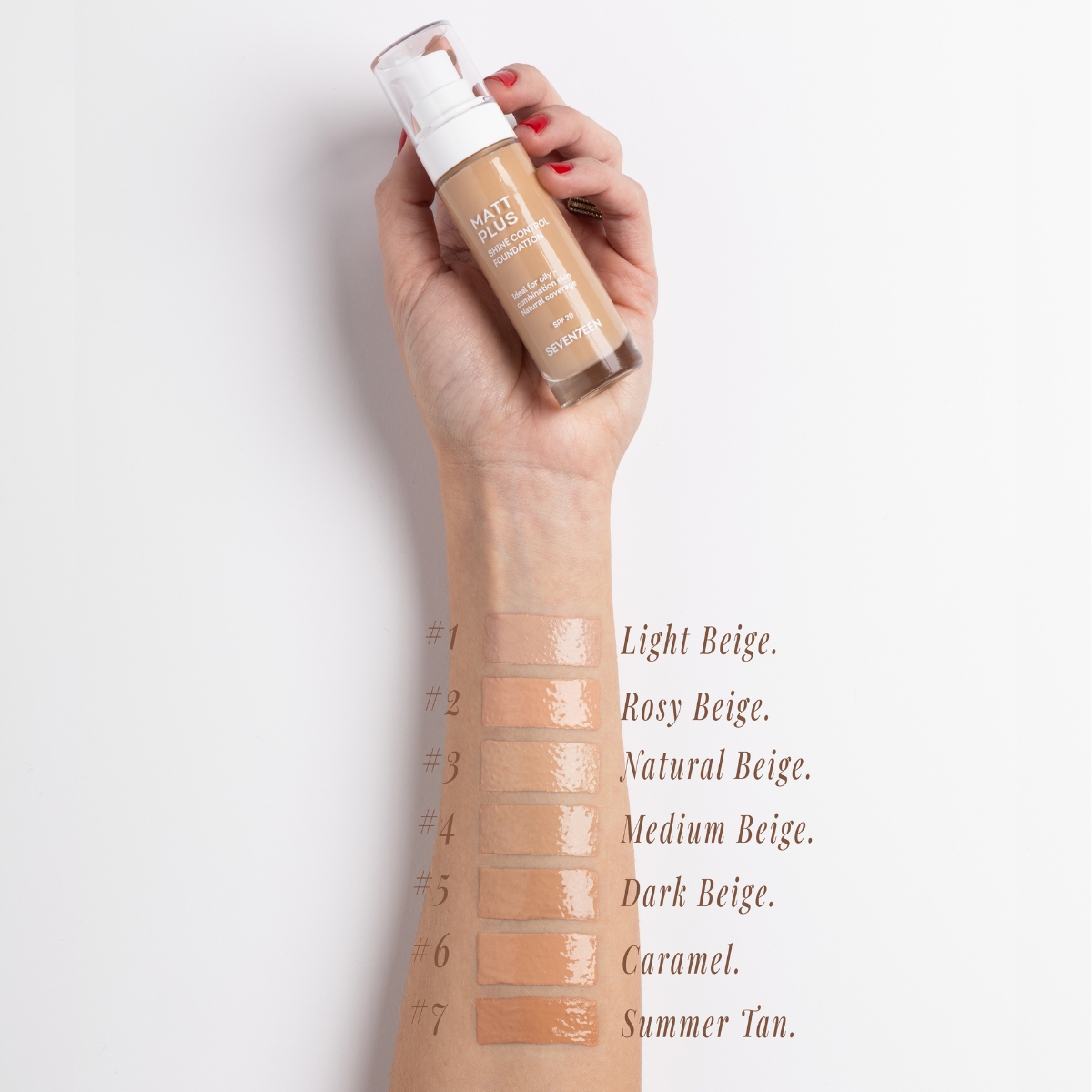 Seventeen Matt Plus Foundation SPF20 Summer Tan 07 30ml - Make-up Για Ματ Αποτέλεσμα - Image 2
