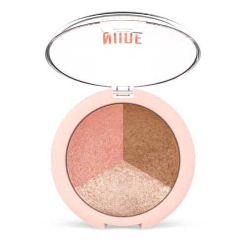 Golden Rose Nude Look Baked Trio Face Powder 9.5gr - Πούδρα 3 σε 1 Για Λάμψη Κοψίματα & Bronzer