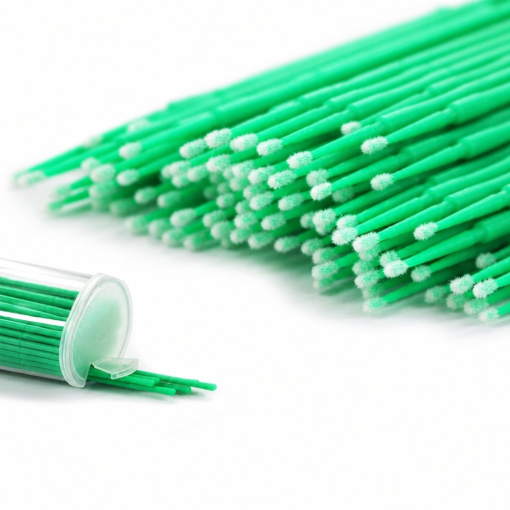 Βουρτσάκια Βλεφαρίδων Microbrushes Πράσινο Fine 2mm PP-902 100τεμ. - Image 2