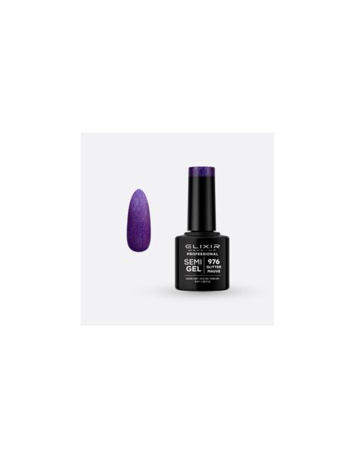 Elixir Ημιμόνιμο Βερνίκι Glitter Mauve 976 8ml