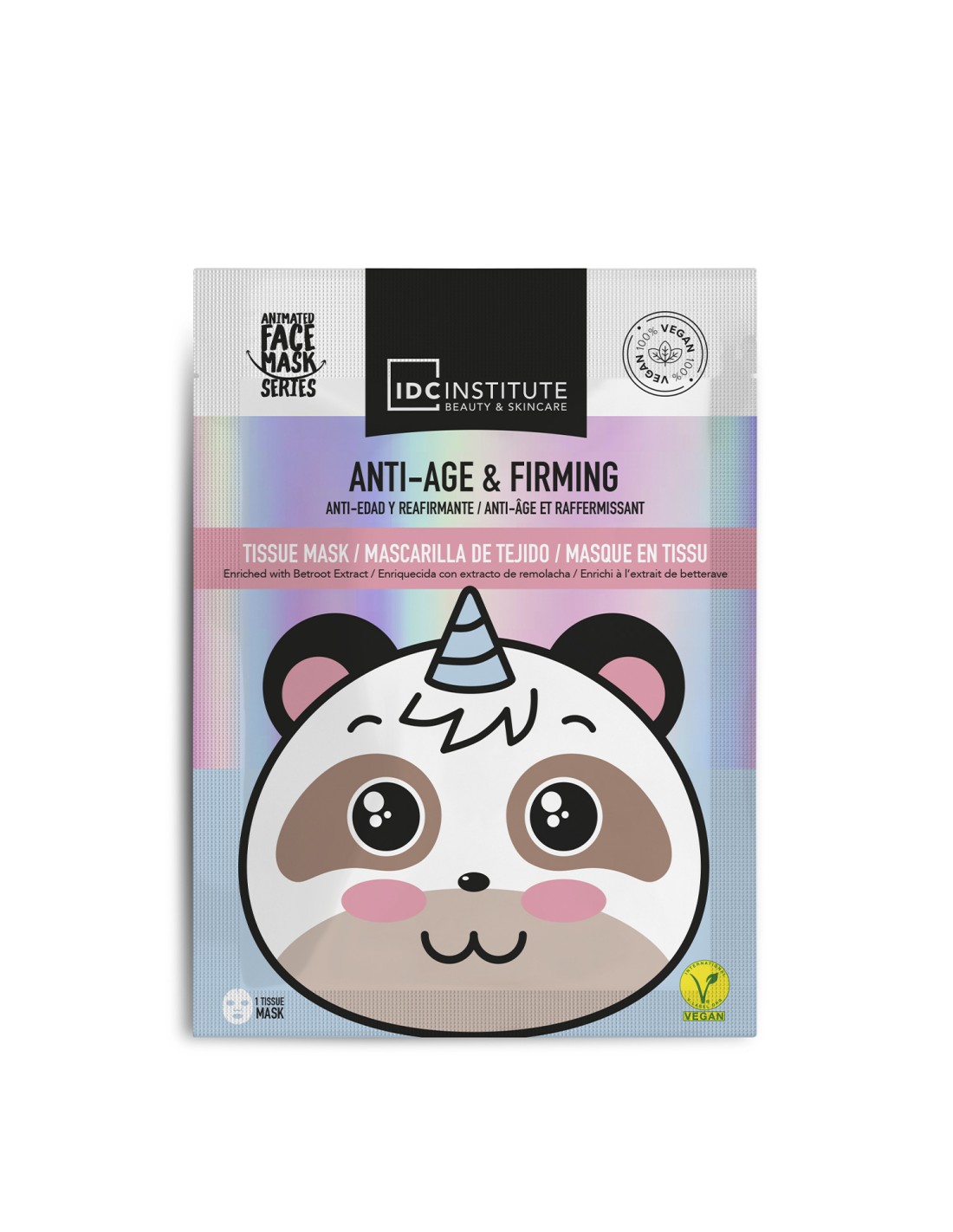 IDC Institute Vegan Cute Animals Panda Face Anti-Age & Firming Face Mask 25gr