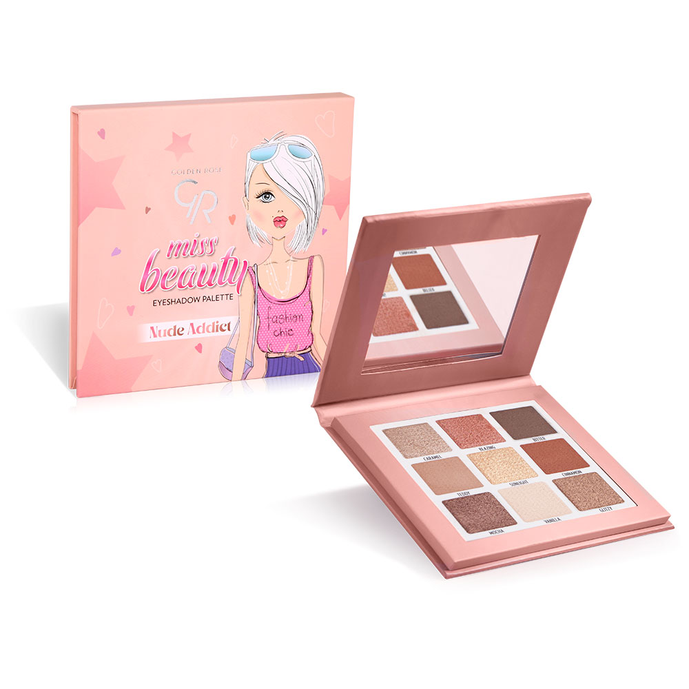 Golden Rose Miss Beauty Eyeshadow Palette Nude Addict 11.7gr - Παλέτα Σκιών - Image 2