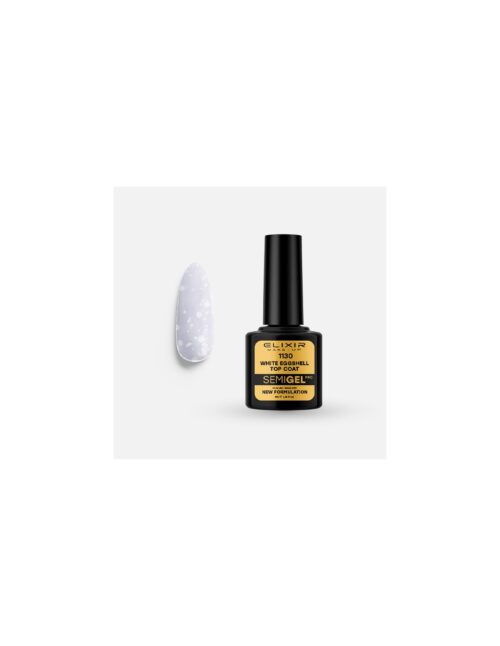 Elixir Ημιμόνιμο Βερνίκι Top Coat No Wipe White Eggshell 1130 8ml