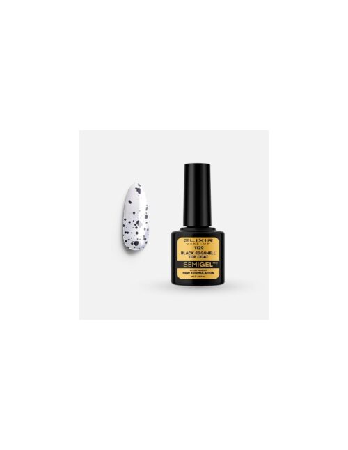 Elixir Ημιμόνιμο Βερνίκι Top Coat No Wipe Black Eggshell 1129 8ml