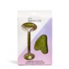 IDC Institute Jade Facial Set Roller & Stone Derma Roller Green
