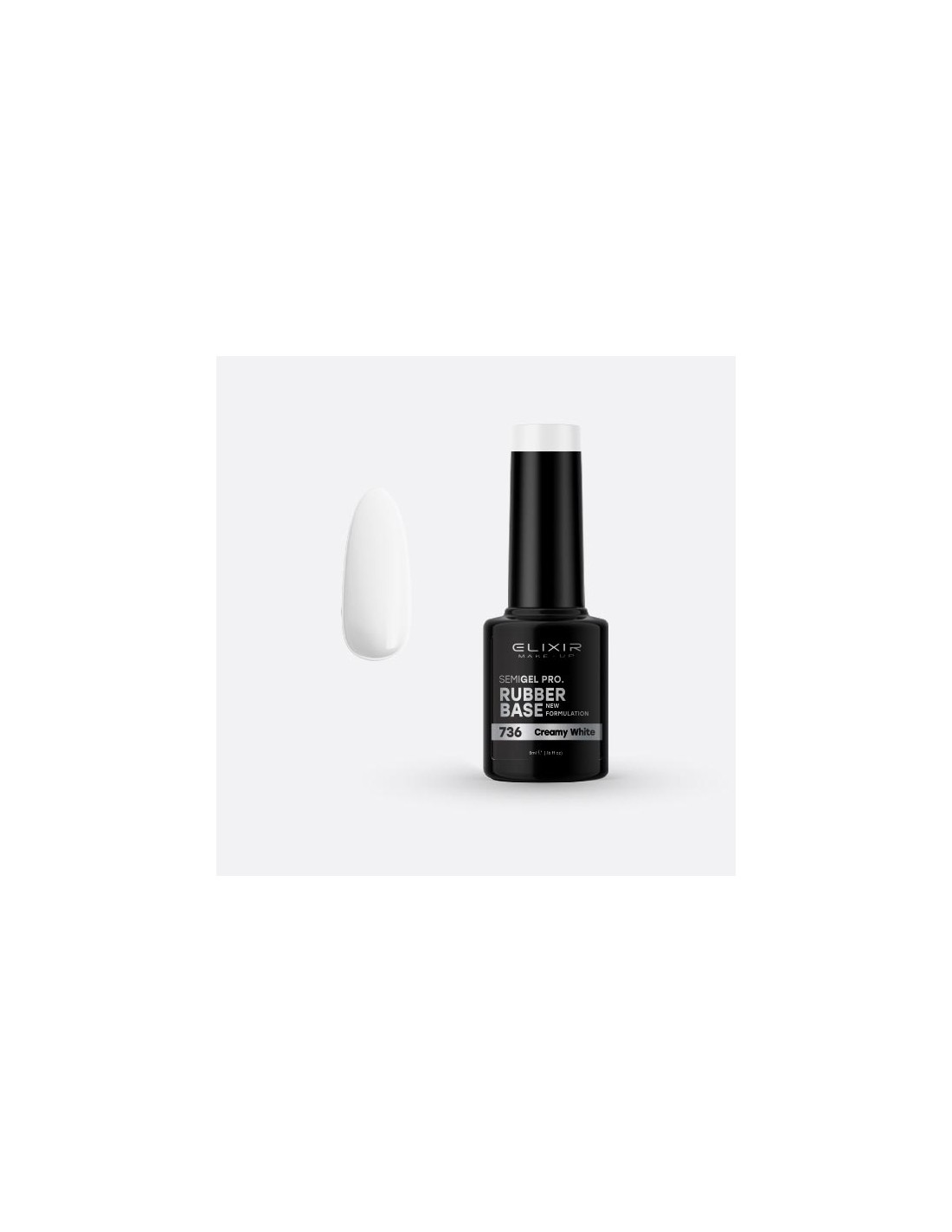 Elixir Ημιμόνιμο Βερνίκι Rubber Base Creamy White 736 5ml