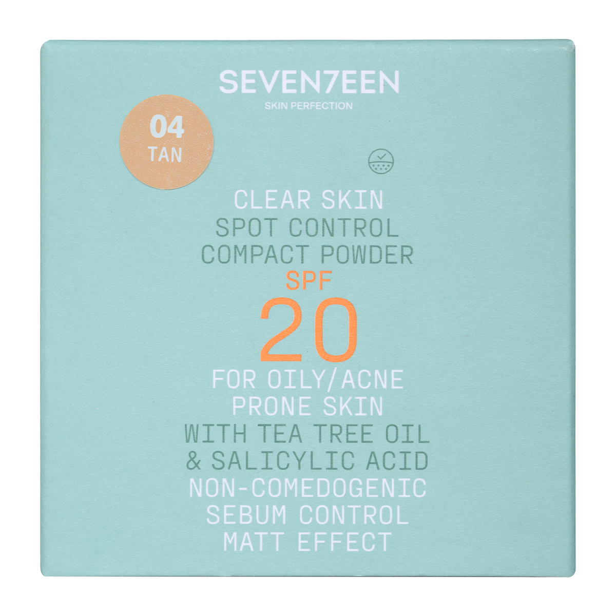 Seventeen Clear Skin Spot Control Powder SPF20 04 Tan 10gr - Πούδρα Για Λιπαρές Επιδερμίδες - Image 2
