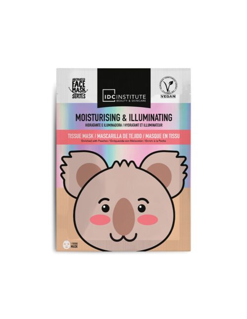 IDC Institute Vegan Cute Animals Koala Face Moisturising & Illuminating Face Mask 25gr