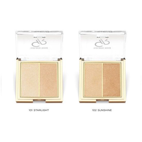 Golden Rose So Glow Highlighter Duo Sunshine 102 6.4gr - Διπλό Highlighter Για Λάμψη Προσώπου & Σώματος - Image 2