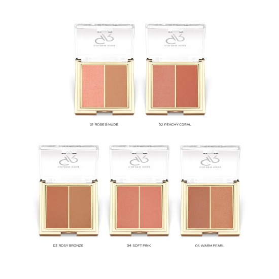 Golden Rose Iconic Blush Duo Warm Pearl 05 6gr - Διπλό Ρουζ Με Βιταμίνη Ε - Image 2