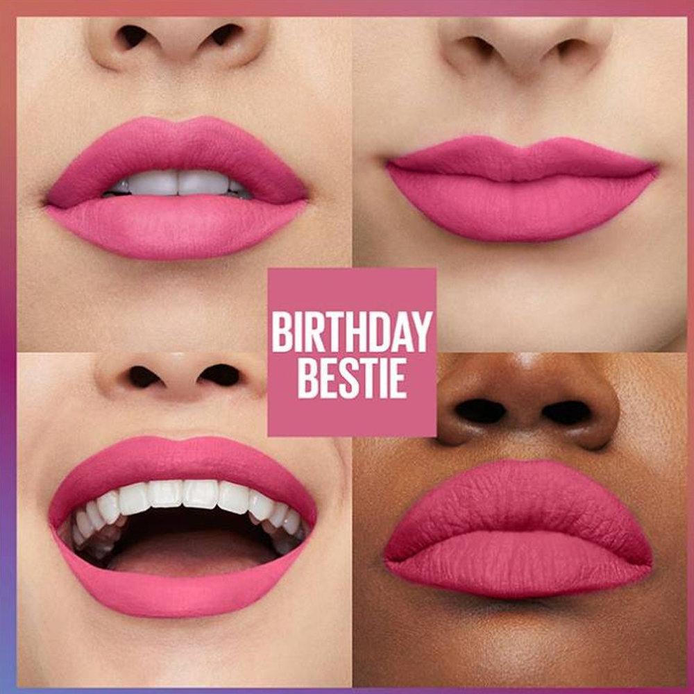 Maybelline Super Stay Matte Ink Lipstick Birthday Edition Birthday Bestie 395 5ml - Υγρό Ματ Κραγιόν - Image 3