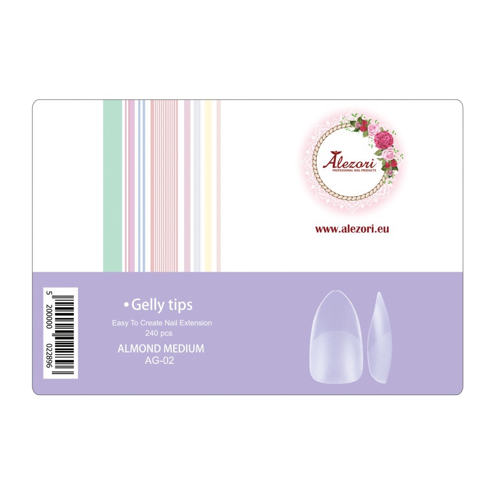 Alezori Gelly Tips AG-02 Almond Medium 240τεμ.