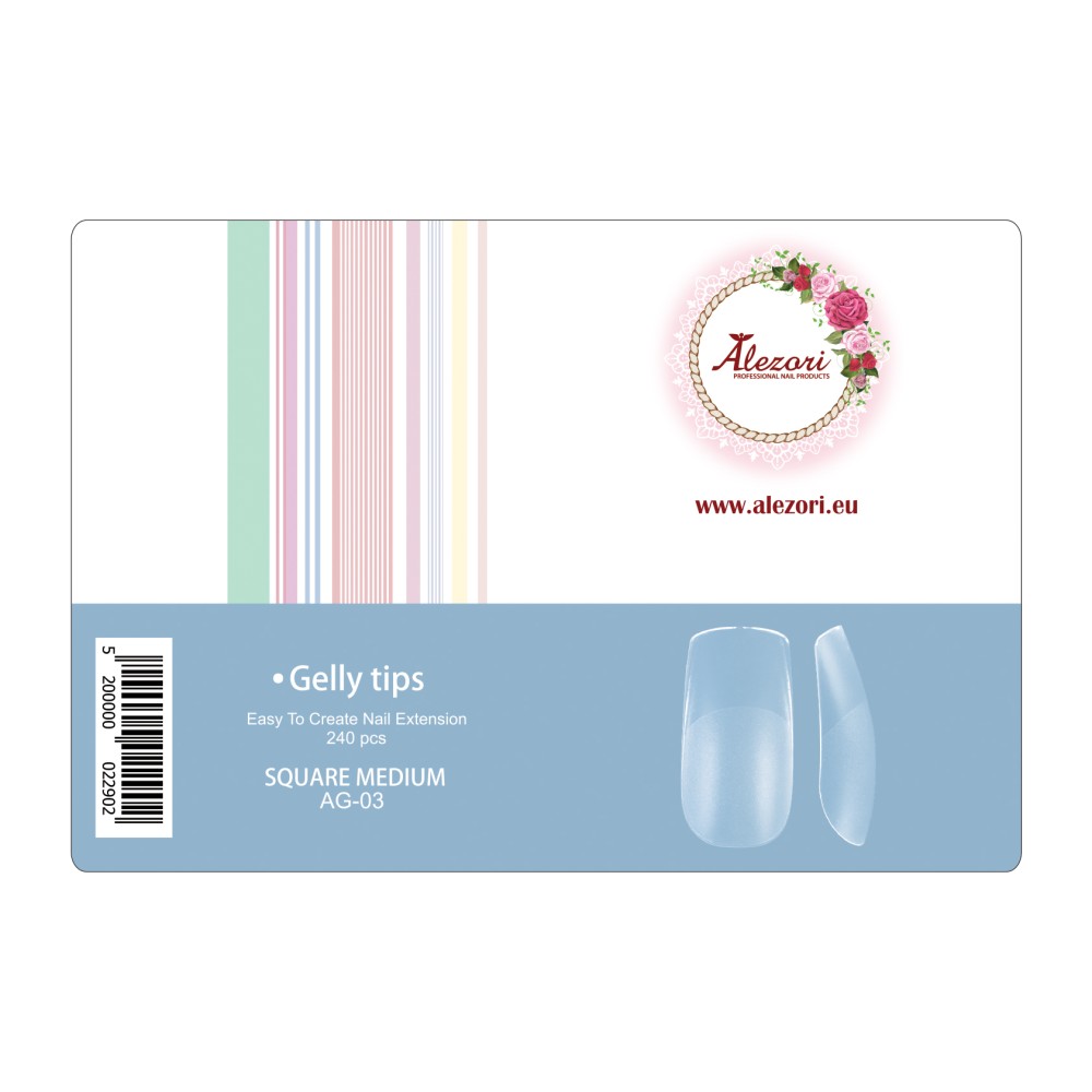 Alezori Gelly Tips AG-03 Square Medium 240τεμ.