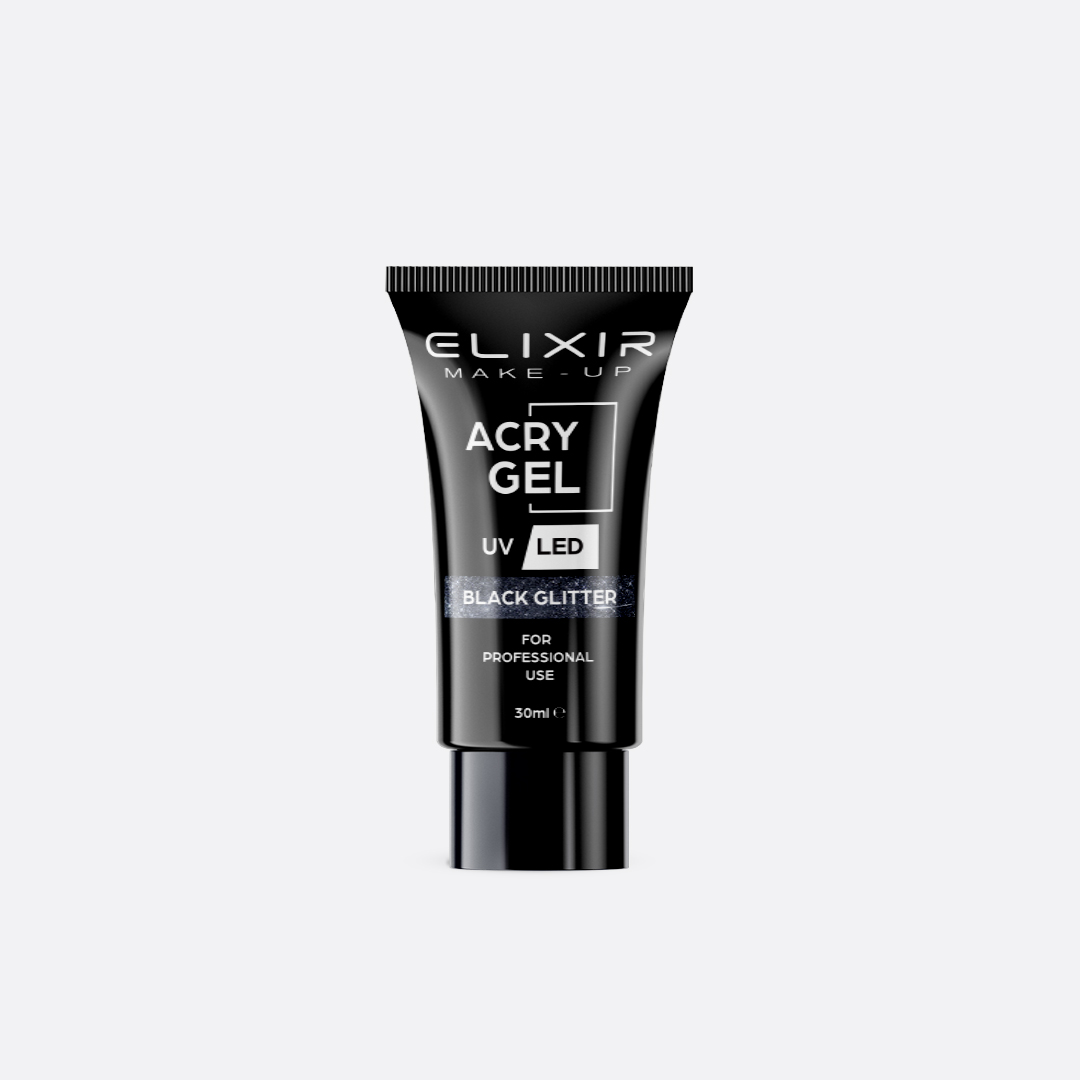 Elixir AcryGel #715 Black Glitter 30gr