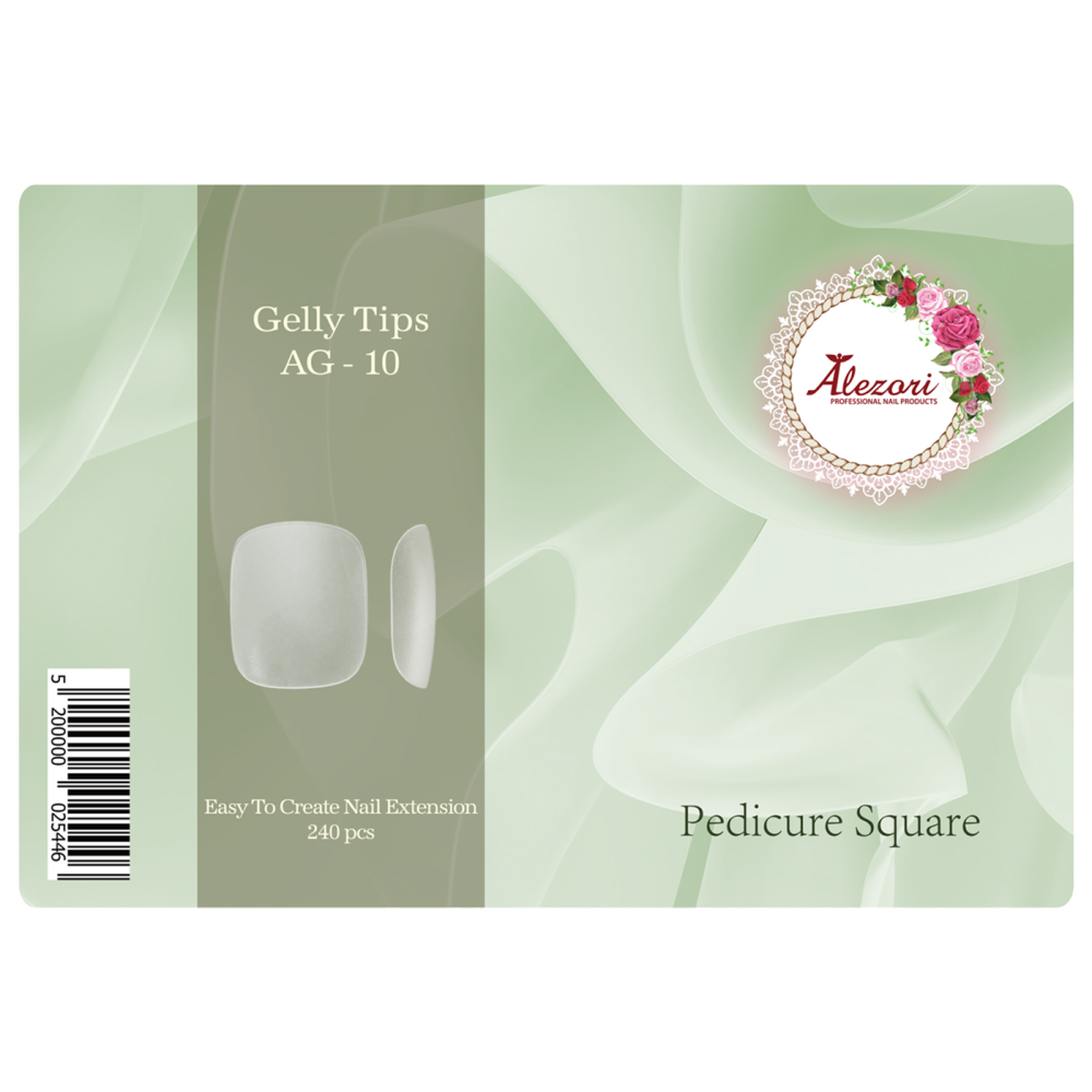 Alezori Gelly Tips AG-10 Pedicure Square 240τεμ.