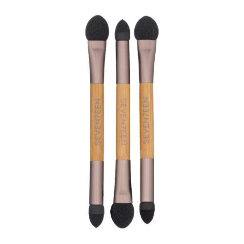 Seventeen Eyeshadow Sponge Applicator Bamboo Handle 3τεμ. - Πινέλα Σκιάς Διπλής Όψης