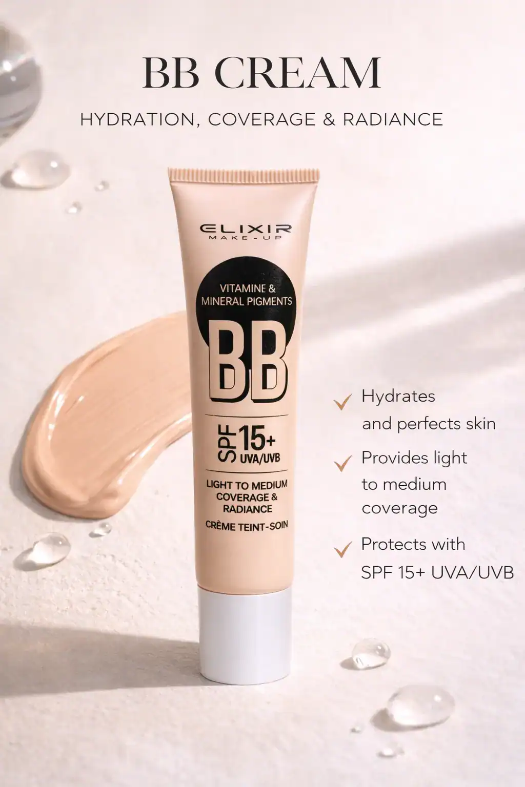 Elixir BB Hydrating Cream SPF15 #384 01 30ml - BB Κρέμα Προσώπου Με Χρώμα - Image 3