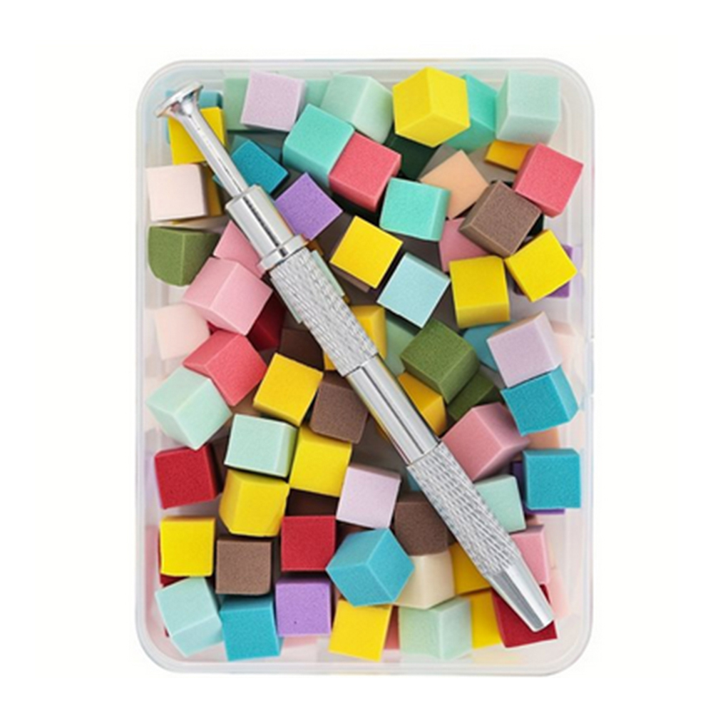 Ombre Sponge Cubes & Tool - Εργαλείο Ombre Με 100τεμ. Ανταλλακτικά Σφουγγαράκια Χρωματιστά