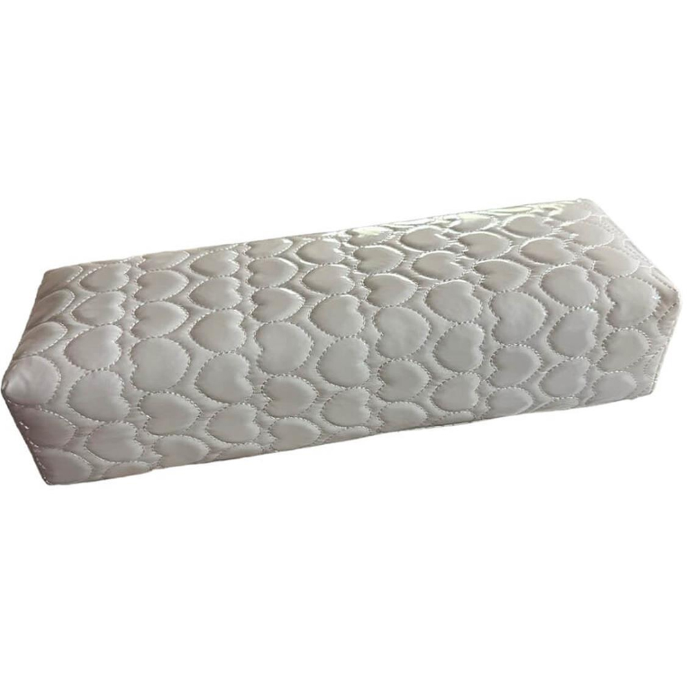 Μαξιλαράκι Μανικιούρ Δερματίνη Άσπρο Με σχέδιο