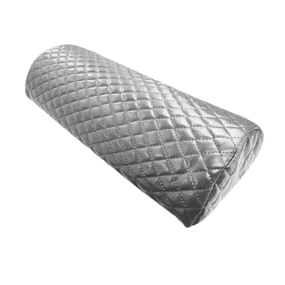 Μαξιλαράκι Μανικιούρ Δερματίνη Ασημί Καπιτονέ