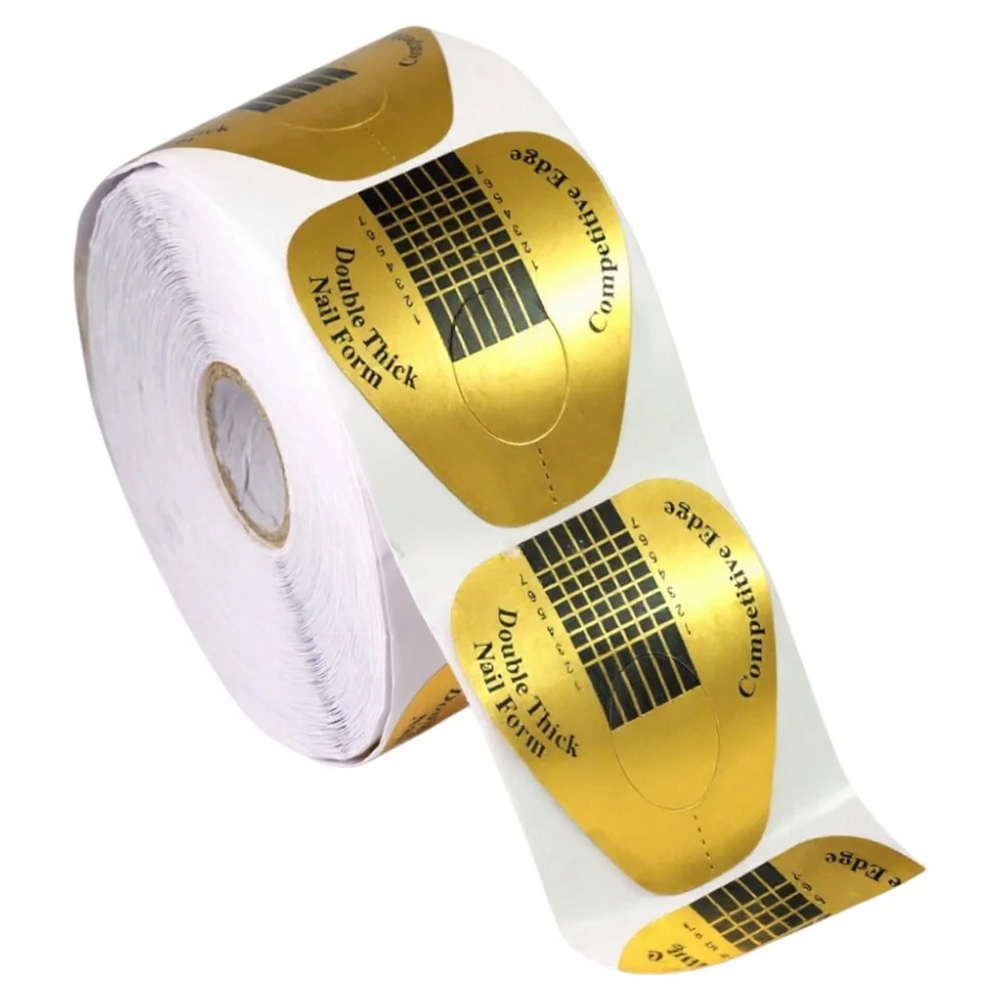 Χάρτινη Φόρμα Νυχιών Για Χτίσιμο Χρυσή Double Thick 500τεμ.