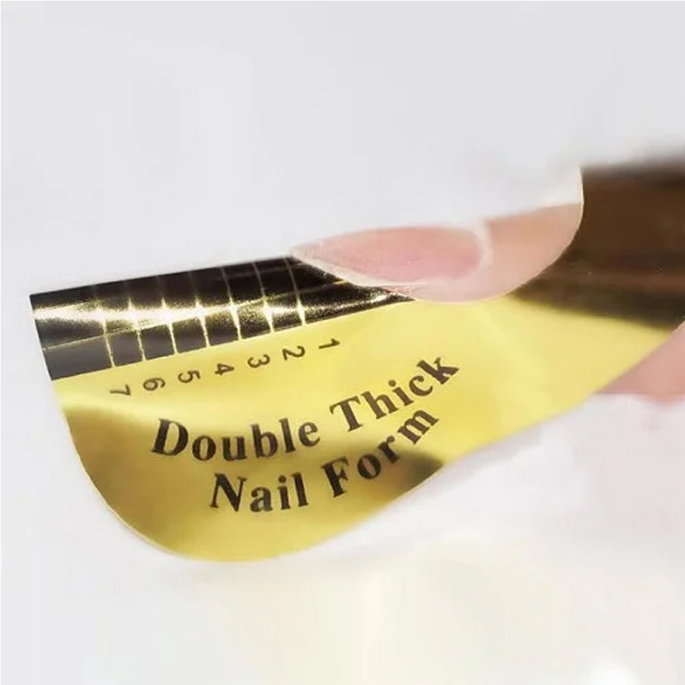 Χάρτινη Φόρμα Νυχιών Για Χτίσιμο Χρυσή Double Thick 500τεμ. - Image 3