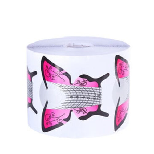 Χάρτινη Φόρμα Νυχιών Για Χτίσιμο Πεταλούδα Ροζ 300τεμ.