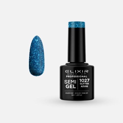 Elixir Ημιμόνιμο Βερνίκι Νυχιών #1027 Glitter Azure 8ml