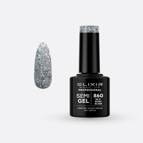 Elixir Ημιμόνιμο Βερνίκι Νυχιών #860 80’s Shiny Silver 8ml
