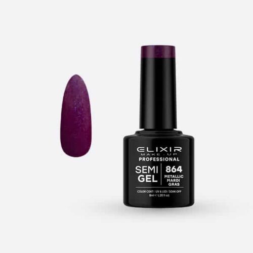 Elixir Ημιμόνιμο Βερνίκι Νυχιών #864 Metallic Mardi Gras 8ml
