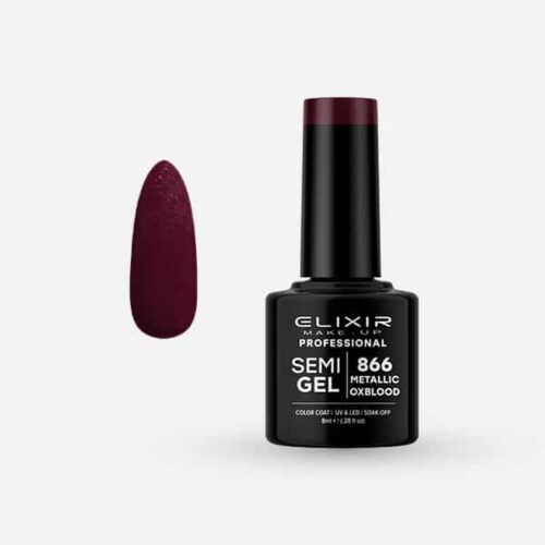Elixir Ημιμόνιμο Βερνίκι Νυχιών #866 Metallic Oxblood 8ml