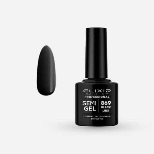 Elixir Ημιμόνιμο Βερνίκι Νυχιών #869 Black Lust 8ml