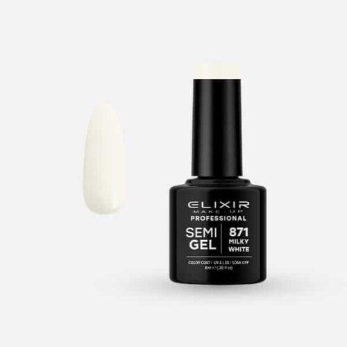 Elixir Ημιμόνιμο Βερνίκι Νυχιών #871 Milky White 8ml