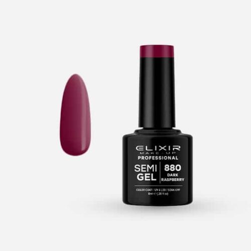 Elixir Ημιμόνιμο Βερνίκι Νυχιών #880 Dark Raspberry 8ml