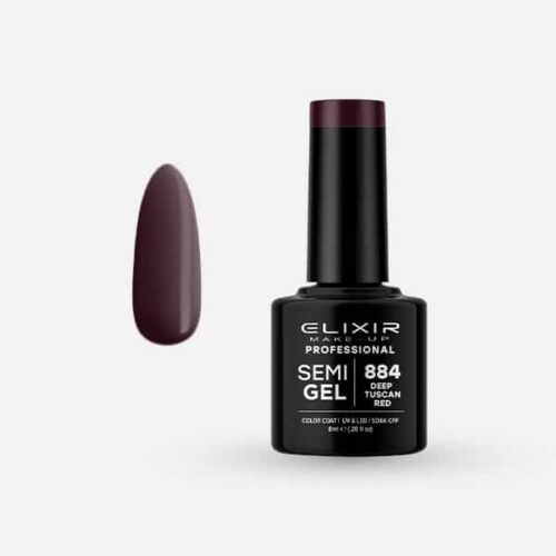 Elixir Ημιμόνιμο Βερνίκι Νυχιών #884 Deep Tuscan Red 8ml