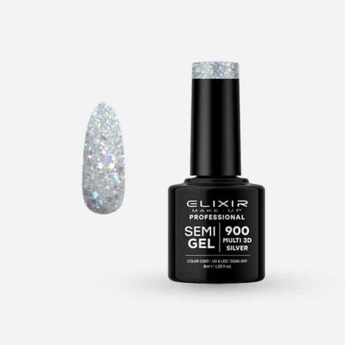 Elixir Ημιμόνιμο Βερνίκι Νυχιών #900 Multi 3D Silver 8ml