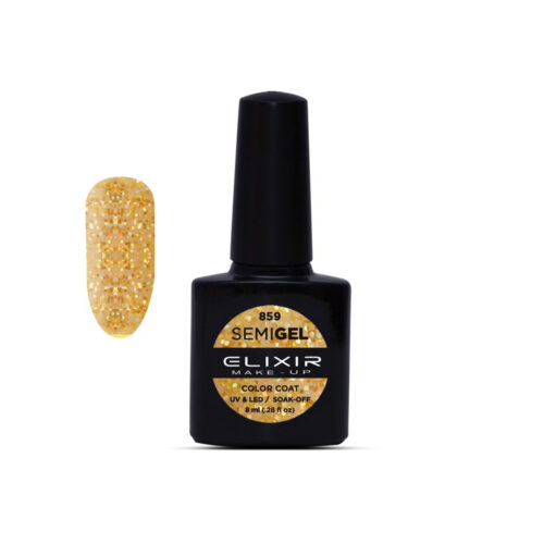 Elixir Ημιμόνιμο Βερνίκι Νυχιών #859 Glitter Sungold 8ml
