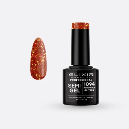 Elixir Ημιμόνιμο Βερνίκι Νυχιών #1094 Savanna Glitter 8ml