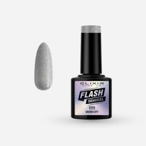 Elixir Ημιμόνιμο Βερνίκι Νυχιών Flash #1111 Silver City 8ml
