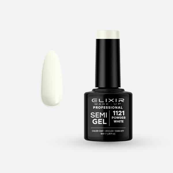Elixir Ημιμόνιμο Βερνίκι Νυχιών #1121 Powder White 8ml