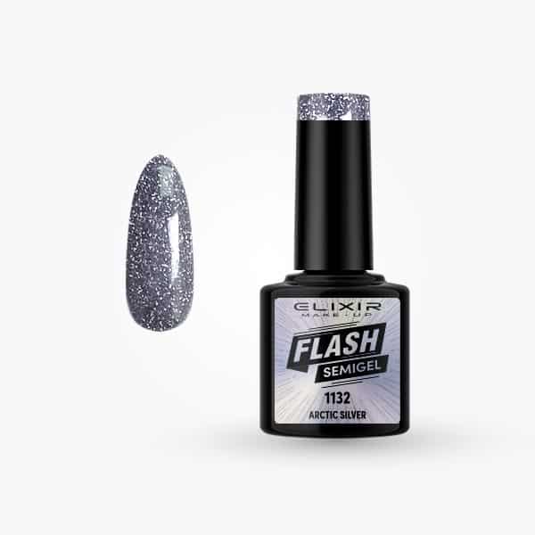 Elixir Ημιμόνιμο Βερνίκι Νυχιών Flash #1132 Arctic Silver 8ml