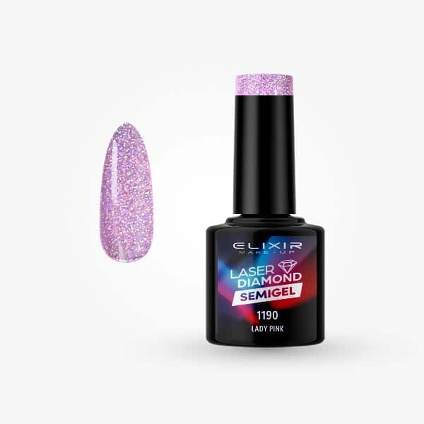 Elixir Ημιμόνιμο Βερνίκι Νυχιών Laser Diamond #1190 Lady Pink 8ml
