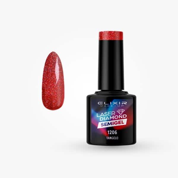 Elixir Ημιμόνιμο Βερνίκι Νυχιών Laser Diamond #1206 Tangelo 8ml