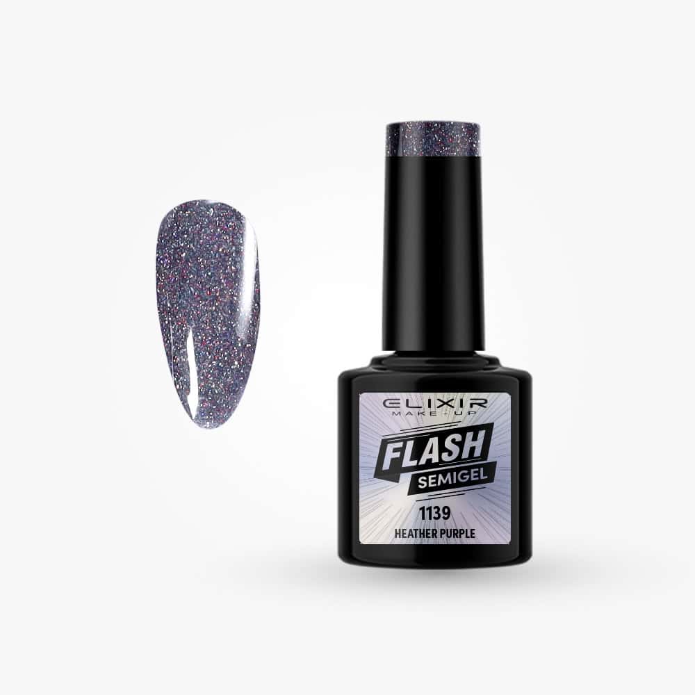 Elixir Ημιμόνιμο Βερνίκι Νυχιών Flash #1139 Heather Purple 8ml