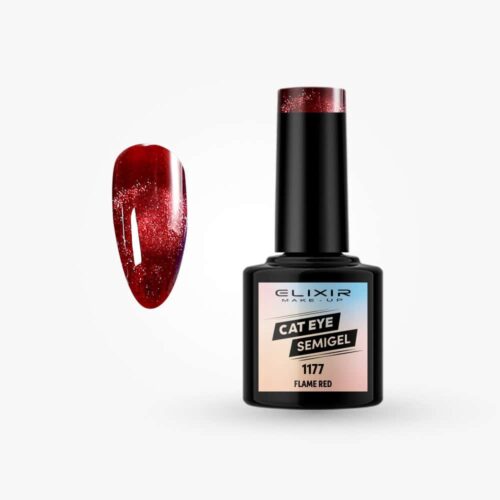 Elixir Ημιμόνιμο Βερνίκι Νυχιών Cat Eye #1177 Flame Red 8ml