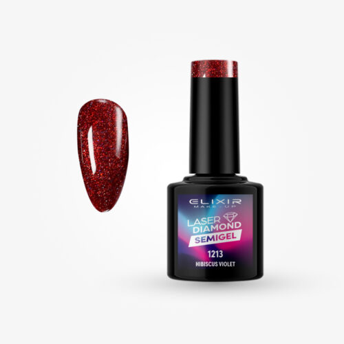 Elixir Ημιμόνιμο Βερνίκι Νυχιών Laser Diamond #1213 Hibiscus Violet 8ml