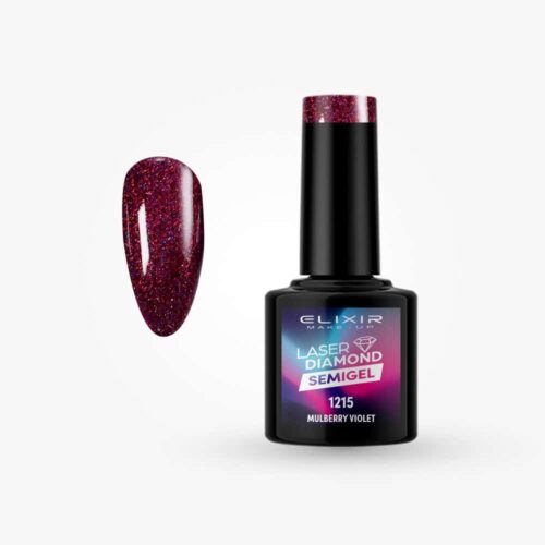 Elixir Ημιμόνιμο Βερνίκι Νυχιών Laser Diamond #1215 Mulberry Violet 8ml
