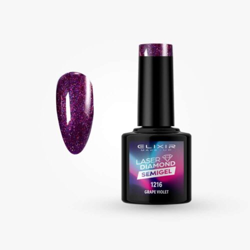 Elixir Ημιμόνιμο Βερνίκι Νυχιών Laser Diamond #1216 Grape Violet 8ml